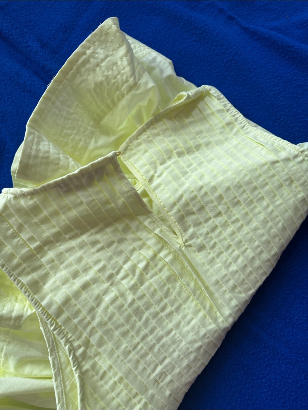 Women's Sleeveless Pintuck Peplum Blouse - Pale Yellow - Picture 5 of 6